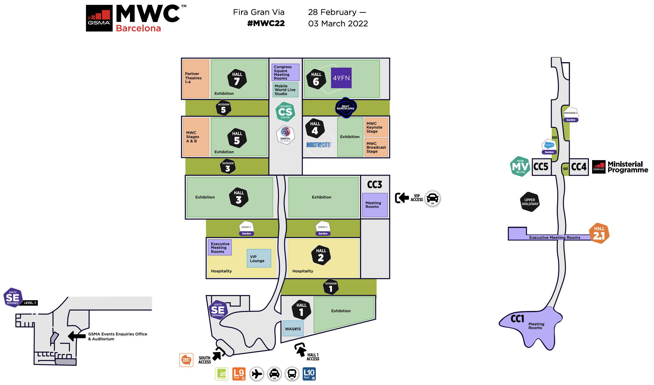 Mapa MWC 2022